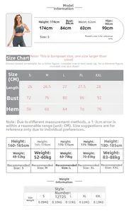 Guide des tailles détaillé pour brassière de sport yoga femme avec mesures du S au XXL