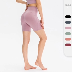 Women High Waist Yoga Shorts Quick Dry Sports Tight Shorts Breathable Butt Lifting Fitness Gym Shorts Solid Color Biker Shorts