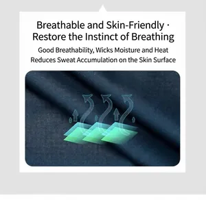 Détail du tissu respirant bleu marine du jogging évacuant l'humidité et la sueur