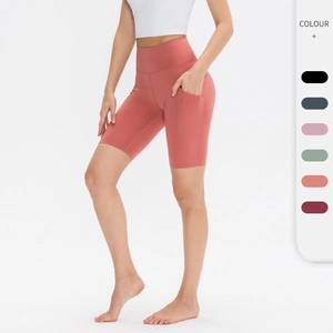 Pantaloncini Yoga a Vita Alta da Donna Con Tasche Pantaloncini da Ciclista in Poliestere a Rapida Asciugatura per Corsa Fitness