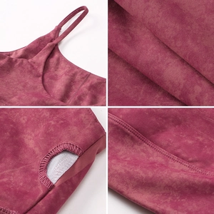 Soutien-gorge de yoga pour femme avec motif tie-dye violet et fines bandoulières