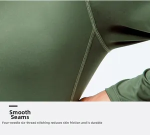 Flatlock seams on army green yoga top for reduced friction and durability