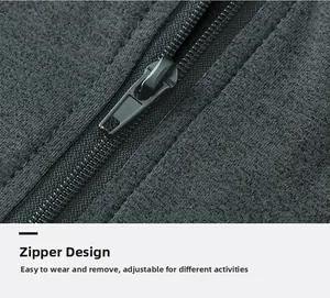 Detail of the high-quality nylon zipper and knitted fabric on men's sports sweatshirt