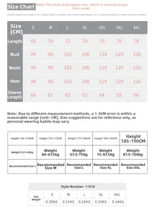 Size chart for men's slim fit running hoodie showing measurements from S to 4XL in CM
