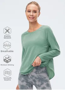 Maglia yoga traspirante con gestione dell'umidità e cuciture piatte ergonomiche