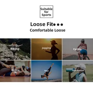 Loose fit athletic top showing versatile use for jogging, yoga, and hiking scenarios