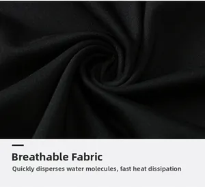 Gros plan sur le tissu de sport noir respirant avec séchage rapide et dissipation thermique