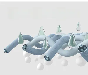 Macro 3D fiber structure view showing moisture wicking and breathable tech fabric