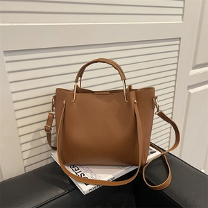 Damen Schultertasche Große Kapazität PU Leder Lychee Textur Tote Handtasche Retro Minimalistisch Umhängetasche Täglich Büro Pendler Tasche