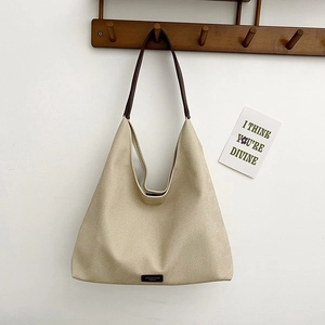 Large Capacity PU Leather Shoulder Tote Bag For Women Minimalist Stitching Design Daily Commute Hobo Bag With Puppy Charm