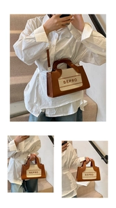 Detailed views of the BEPRO contrast shoulder bag shown held by hand and worn on shoulder