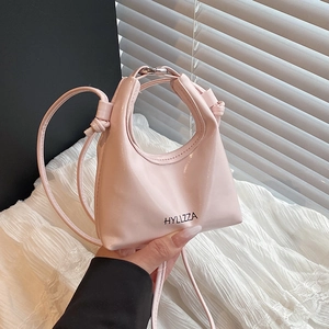 Women Mini PU Leather Crossbody Bag Shiny Patent Letter Print Shoulder Handbag Versatile Elegant Fashion Daily Casual Accessory