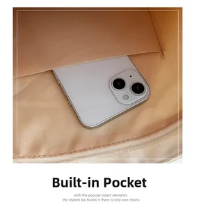 Internal view of a tote bag showing a built-in pocket and smooth fabric lining