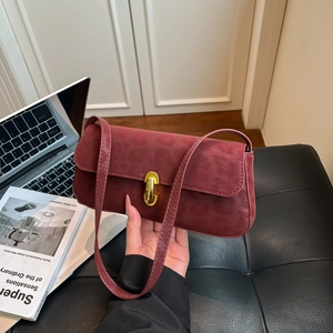 Borsa Sottobraccio Donna con Stampa Leopardata in Pelle PU Borsa a Spalla Baguette con Chiusura in Oro Vintage Minimalista