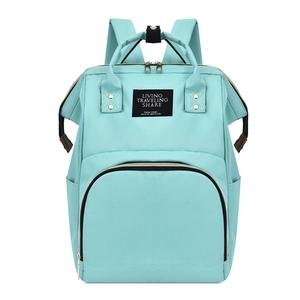 Mint green multifunctional mummy backpack with large capacity and durable canvas material