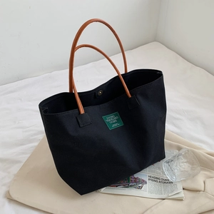 Women's High Capacity Canvas Tote Bag Street Style Shoulder Bag Casual Handbag Living Traveling Share Letter Shopping Bag