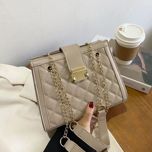 Borsa a Spalla con Catena Trapuntata da Donna Borsa a Tracolla in Pelle Sintetica Elegante Borsa a Mano Piccola Quadrata