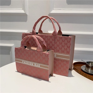 Sac Fourre-tout en Cuir PU à Motif de Lettres M Vintage pour Femmes Sac à Bandoulière Rayé à la Mode Sac à Main de Grande Capacité pour les Déplacements Quotidiens