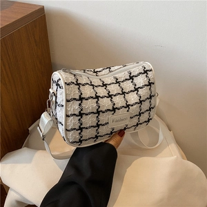 Borsa a Tracolla a Quadretti Gingham per Donna Moda Chic Piccola Borsa Quadrata a Tracolla Stile Minimalista Pendolare Quotidiano