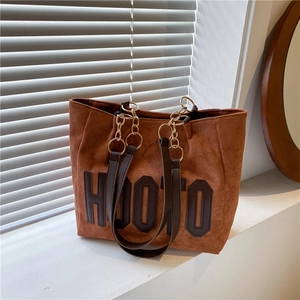 Large Capacity Women Tote Bag Fashion Letter Printed Shoulder Bag Casual Nylon Texture Commuting Shopping Handbag