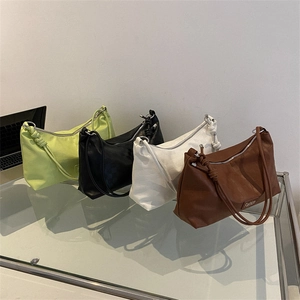 Minimalist PU leather underarm bags with checkered pattern in four trendy colors