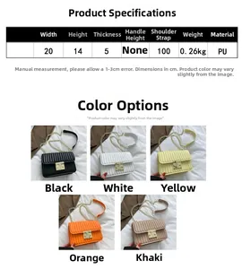 Größenangaben und Farbauswahl der gesteppten Crossbody-Tasche aus Kunstleder für Damen