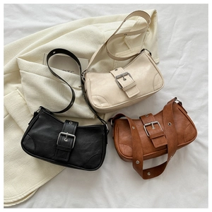 Detailed comparison of vintage crossbody bags in beige, black, and caramel brown colors