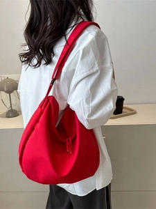 Sac à bandoulière minimaliste en tissu Oxford rouge à grande capacité pour l'extérieur