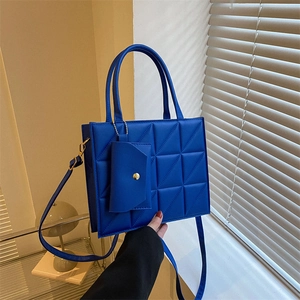 Fashion Quilted Geometric Triangle PU Leather Shoulder Bag For Women Sub-Mother Set Handheld Crossbody Small Square Bag