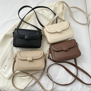 Women Minimalist PU Leather Square Shoulder Bag Fashion Vintage Solid Color Crossbody Bag Retro Simple Small Square Bag Daily