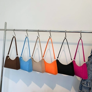 Women's felt underarm bags with geometric quilting in six vibrant colors on S-hooks