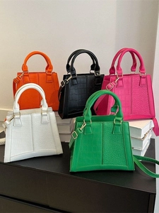 Chic crocodile embossed mini square bags in five colors with gold hardware handles