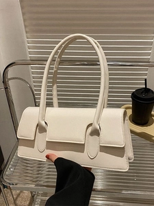 Minimalist white rectangular underarm bag with sleek dual straps for daily commuting