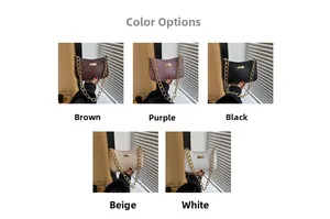 Collage showing five colors of crocodile pattern underarm bags with gold chain straps