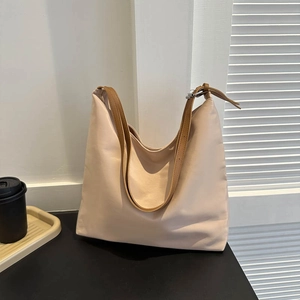 Women Casual Oxford Cloth Tote Bag Large Capacity Hobo Shoulder Bag With Adjustable Strap Urban Fashion Daily Travel Bag