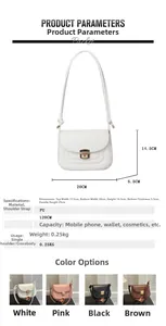 Detailed size specifications for the mini PU leather saddle bag with metal buckle closure