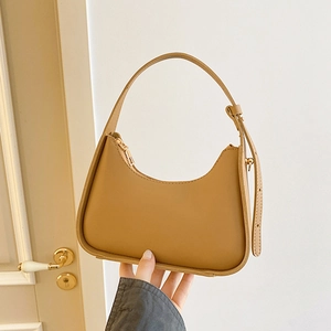 Minimalist PU Leather Underarm Bag For Women Fashion Solid Color Hobo Shoulder Bag With Adjustable Strap Casual Small Square Handbag