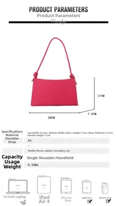 Spécifications de taille pour le sac à bandoulière rose en similicuir motif crocodile