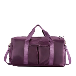 Deep purple waterproof fitness bag with dry wet separation for travel and yoga