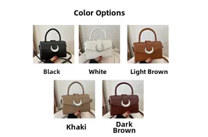 Color options of the litchi pattern flap crossbody bag with crescent metal buckle
