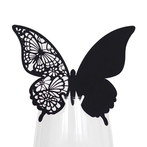 Segnaposti Farfalla 3D Taglio Laser Carta Perla Artificialta Decorazione Bicchiere Da Vino Per Matrimonio Festa Design Intagliato