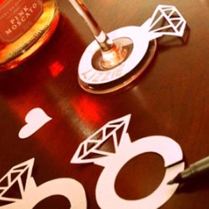 Diamond Ring Shaped Paper Wine Glass Marker Place Cards For Wedding Party Table Decoration Hollow Out Glass Name Tags
