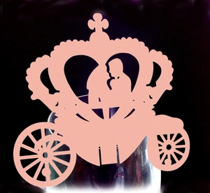 Marque-places Décoratifs en Papier Perlé Découpés au Laser Carrosse de Citrouille Silhouette Couple Cœur Évidés pour Mariage Fête Banquet