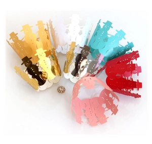 Christmas snowman laser cut cupcake wrappers in multiple metallic colors for party decor