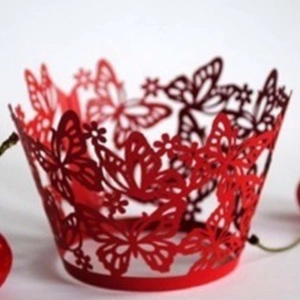 Laser Cut Butterfly Flower Cupcake Wrappers Hollow Pearlescent Paper Cake Decorative Liners For Wedding Birthday Party