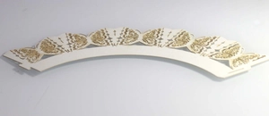 Detailed laser-cut white butterfly lace hollow pattern for cupcake wrapper decoration