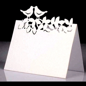 Laser Cut Bird Tree Hollow Place Cards Pearlescent Paper Wedding Banquet Table Name Cards Party Seat Cards Decoration
