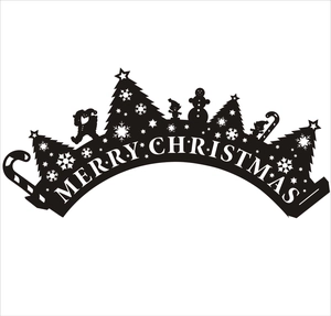 Silver laser cut Merry Christmas cake cupcake wrappers with tree and snowman design