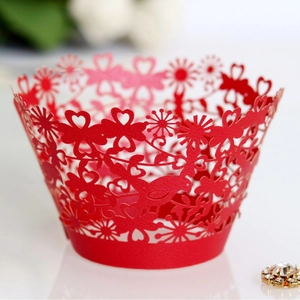 Caissettes À Cupcakes Découpées Au Laser Papier Perlé Oiseau Cœur Dentelle Florale Creuse Décorative Mariage Anniversaire Fête