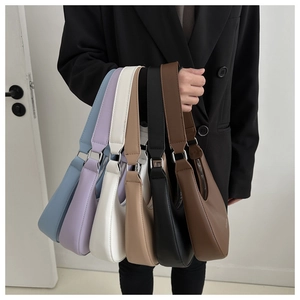 Multi-color collection of crescent hobo bags in smooth vegan leather with silver hardware